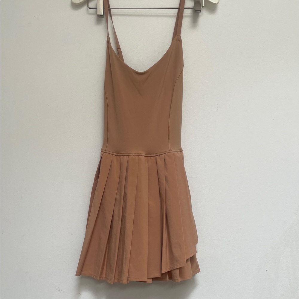 Aerie Tan Real me pleated Dress - Picture 4 of 10